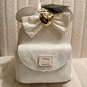 Loungefly White and Gold Disney Backpack
